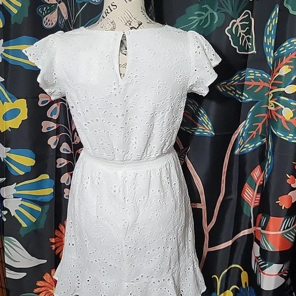 Japna White Eyelet Wrap Midi Dress - Picture 4 of 14